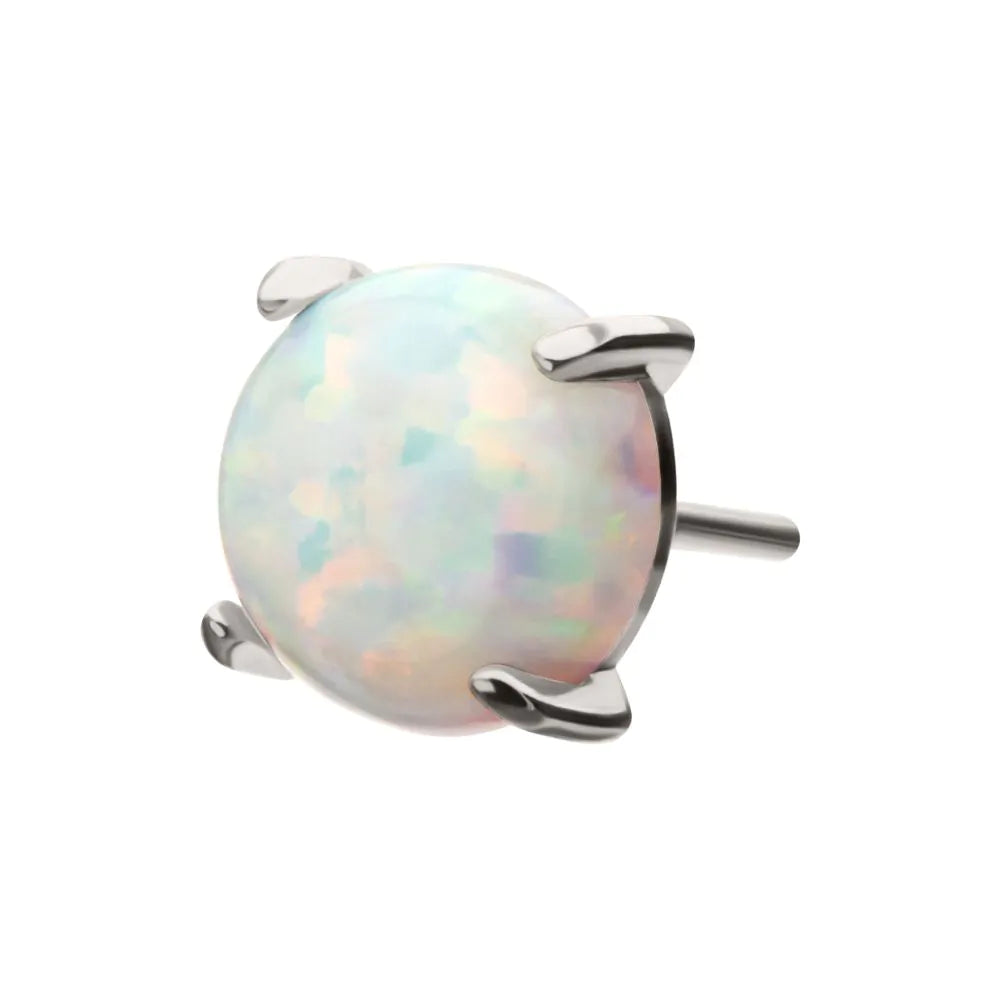 Titanium Threadless Prong Opal Top