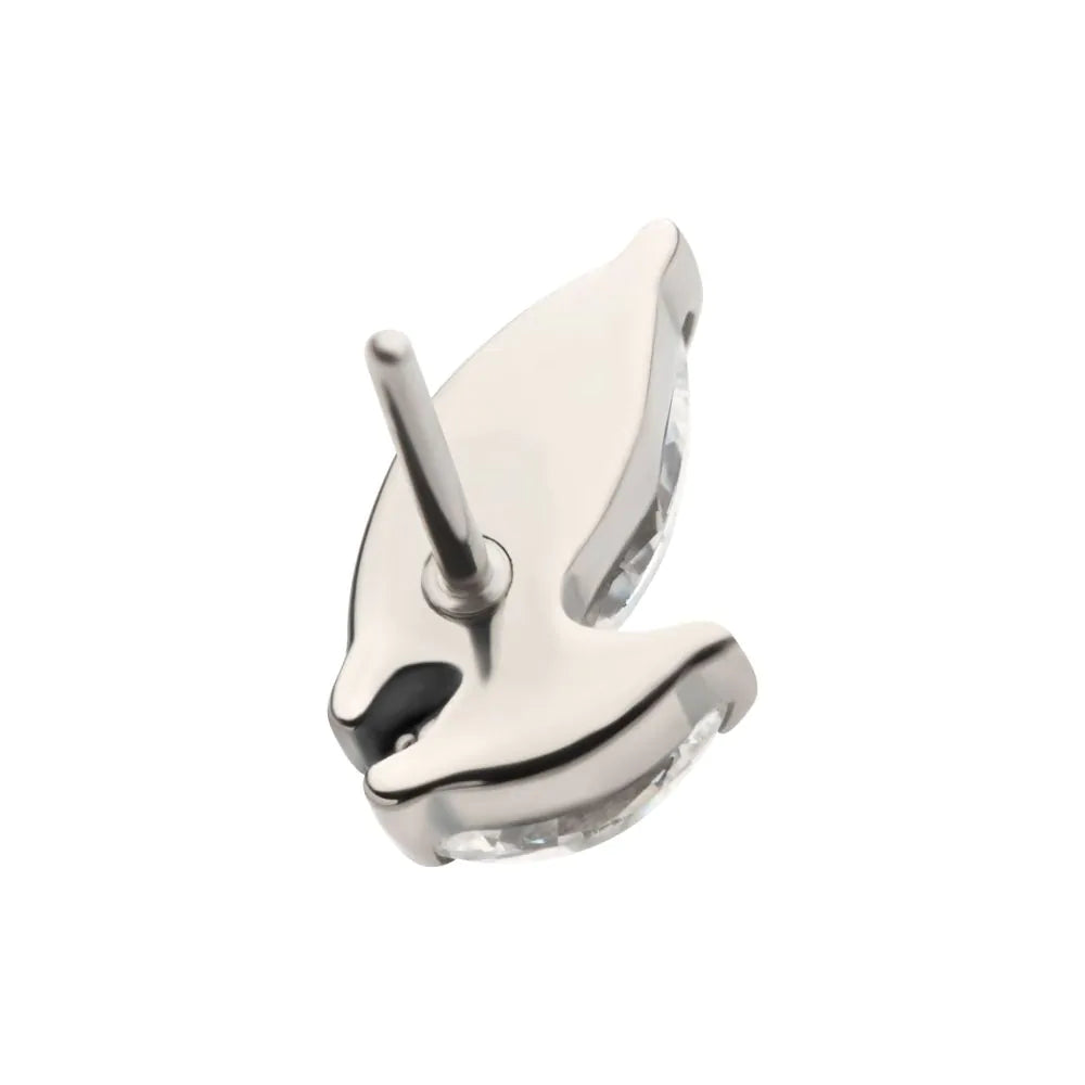 Titanium Threadless Marquise Crystal 2-Cluster Top