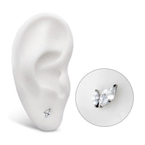 Titanium Threadless Marquise Crystal 2-Cluster Top