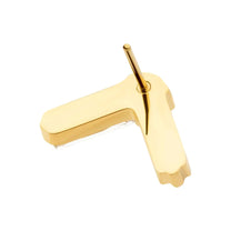 24Kt Gold PVD Titanium Threadless Baguette &amp; Round Crystal Arrow Shape Top