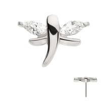 Titanium Threadless Marquise Crystal Dragonfly Top