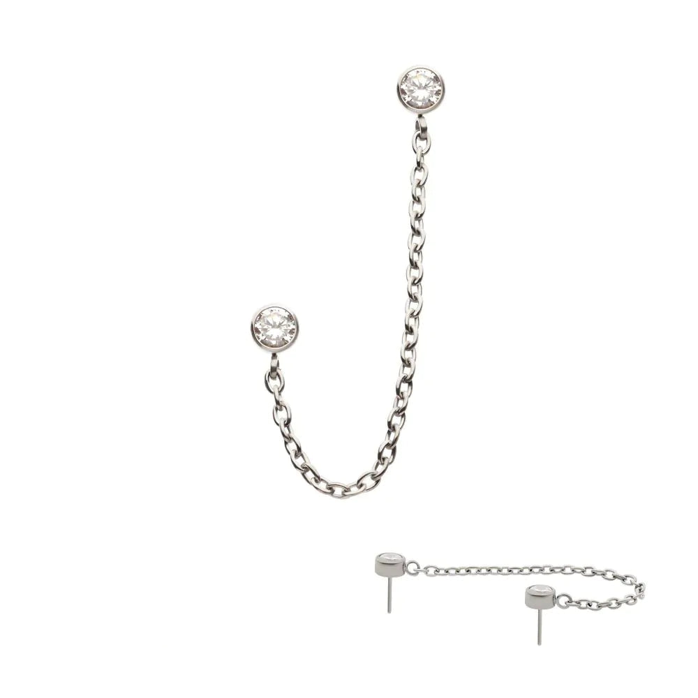 Titanium Threadless Double Gem Rolo Chain