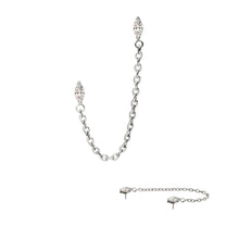 Titanium Double Marquise Gem Top Rolo Chain Dangle