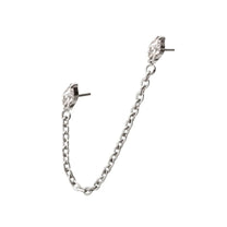Titanium Double Marquise Gem Top Rolo Chain Dangle