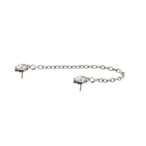 Titanium Double Marquise Gem Top Rolo Chain Dangle