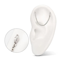 Titanium Double Marquise Gem Top Rolo Chain Dangle