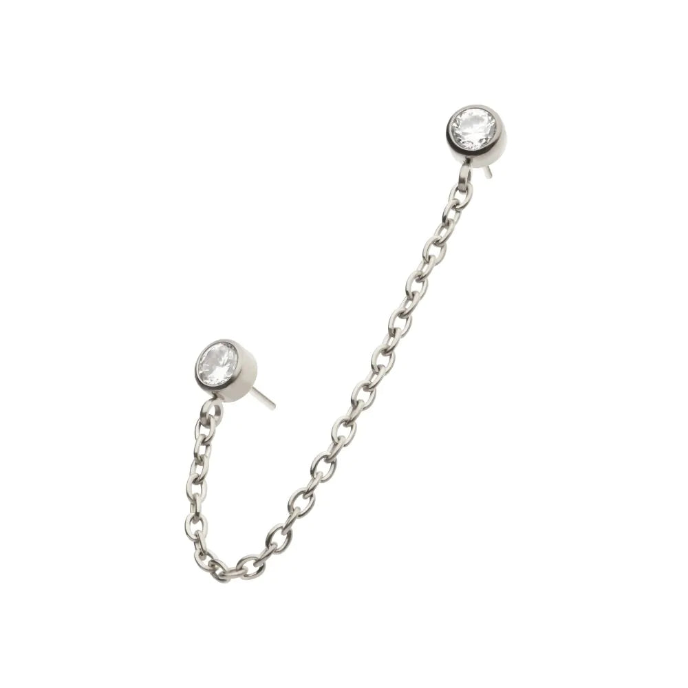 Titanium Threadless Double Gem Rolo Chain