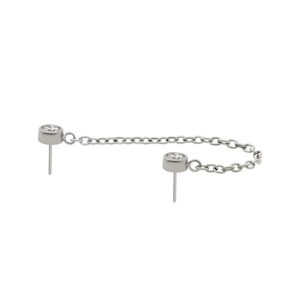 Titanium Threadless Double Gem Rolo Chain