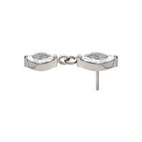 Titanium Threadless Marquise Double Dangle Top