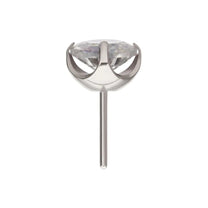 Titanium Threadless Flat Base Low Profile 4 Prong Round Gem Top
