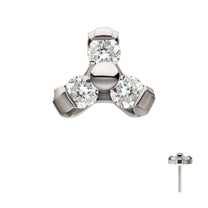 Titanium Threadless Petite Trinity Top 1.2mm Gem