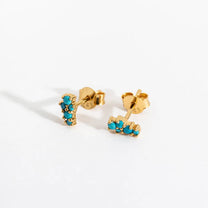 Turquoise Gold Galaxy Earrings