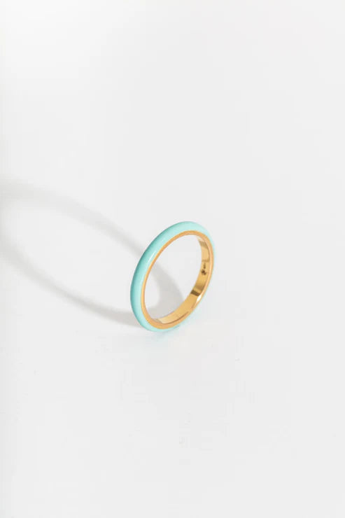 Turquoise Enamel Gold Ring