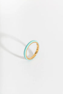 Turquoise Enamel Gold Ring