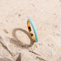 Turquoise Enamel Gold Ring
