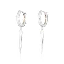 Silver Spike Hoop Earrings