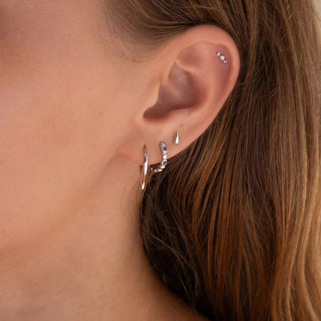 Pepita White Gold Plated Tiny Seed Stud Earring