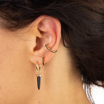 Black Stone Single Ear Cuff